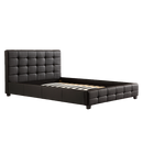 Double PU Leather Deluxe Bed Frame Black-1