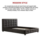 Double PU Leather Deluxe Bed Frame Black-7