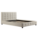 Queen PU Leather Deluxe Bed Frame White-1