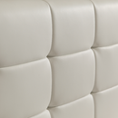 Queen PU Leather Deluxe Bed Frame White-6