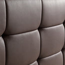 Queen PU Leather Deluxe Bed Frame Brown-6