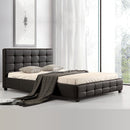 Queen PU Leather Deluxe Bed Frame Black-2