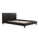 Queen PU Leather Bed Frame Black-1