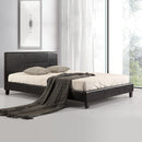 Queen PU Leather Bed Frame Black-2