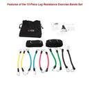 13PC Kinetic Fitness Exercise Resistance Leg Bands Tubes Set-6