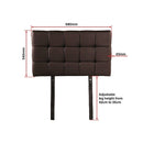 PU Leather Single Bed Deluxe Headboard Bedhead - Brown-7