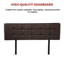 PU Leather Queen Bed Deluxe Headboard Bedhead - Brown-6