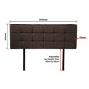 PU Leather Queen Bed Deluxe Headboard Bedhead - Brown-7