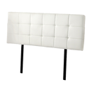 PU Leather Queen Bed Deluxe Headboard Bedhead - White-1