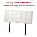 PU Leather Queen Bed Deluxe Headboard Bedhead - White-5