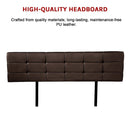 PU Leather King Bed Deluxe Headboard Bedhead - Brown-6
