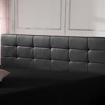 PU Leather King Bed Deluxe Headboard Bedhead - Black - 0