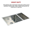 715x440mm Handmade Stainless Steel Undermount / Topmount Kitchen Sink with Waste-5