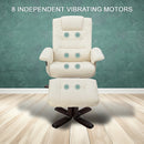 PU Leather Massage Chair Recliner Ottoman Lounge Remote-4