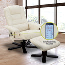 PU Leather Massage Chair Recliner Ottoman Lounge Remote-7
