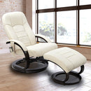 PU Leather Deluxe Massage Chair Recliner Ottoman Lounge Remote-2