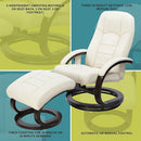 PU Leather Deluxe Massage Chair Recliner Ottoman Lounge Remote-5