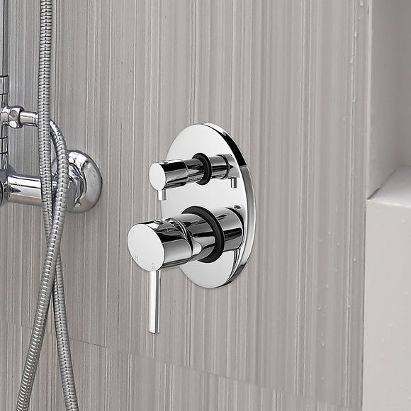 Chrome Bathroom Shower Wall Mixer Diverter w/ WaterMark