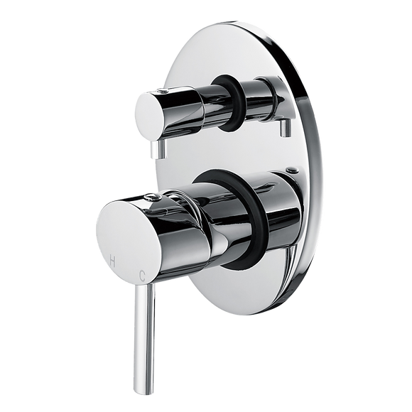 Chrome Bathroom Shower Wall Mixer Diverter w/ WaterMark