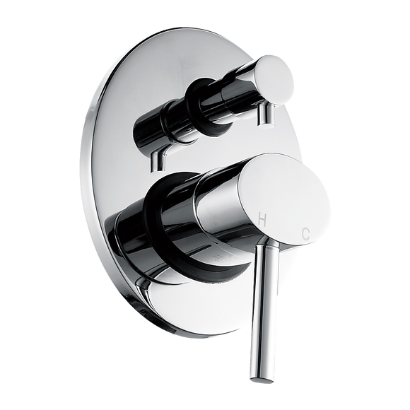 Chrome Bathroom Shower Wall Mixer Diverter w/ WaterMark