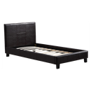 Single PU Leather Bed Frame Brown-1