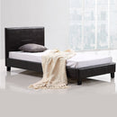 Single PU Leather Bed Frame Brown-2