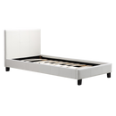 Single PU Leather Bed Frame White-1