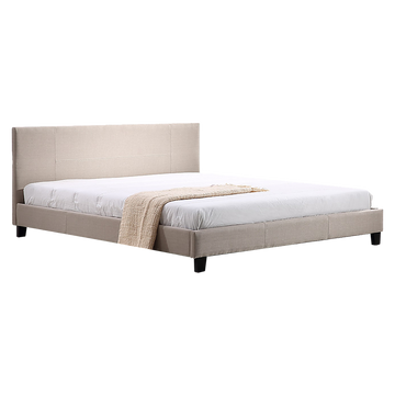 King Linen Fabric Bed Frame Beige
