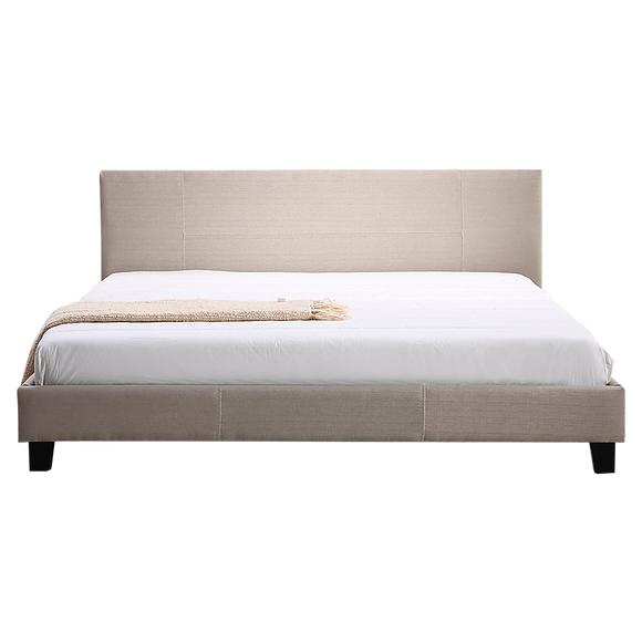 King Linen Fabric Bed Frame Beige