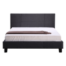 Double Linen Fabric Bed Frame Grey-5