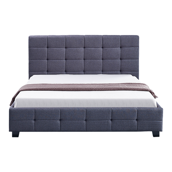 Linen Fabric Queen Deluxe Bed Frame Grey