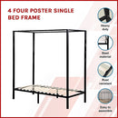4 Four Poster Single Bed Frame-3