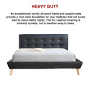 Queen PU Leather Deluxe Bed Frame Black-7
