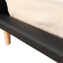 King PU Leather Deluxe Bed Frame Black-4