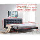 King PU Leather Deluxe Bed Frame Black-8