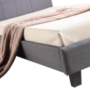 King Single Linen Fabric Bed Frame Grey-4