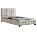 King Single Linen Fabric Deluxe Bed Frame Beige-1