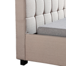 King Single Linen Fabric Deluxe Bed Frame Beige-4