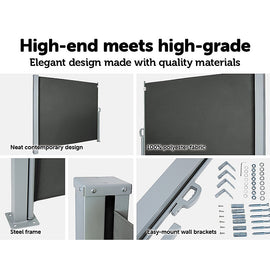 1.8X3M Retractable Side Awning Shade - 0