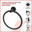 Classic Towel Bar Rail Ring Electroplated Matte Black Finish-3