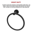 Classic Towel Bar Rail Ring Electroplated Matte Black Finish-5