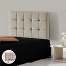 Linen Fabric Single Bed Deluxe Headboard Bedhead - Beige-2