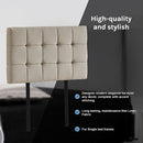 Linen Fabric Single Bed Deluxe Headboard Bedhead - Beige-7