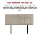 Linen Fabric Double Bed Deluxe Headboard Bedhead - Beige-9