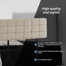 Linen Fabric King Bed Deluxe Headboard Bedhead - Beige-8
