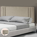 Linen Fabric King Bed Deluxe Headboard Bedhead - Beige-2