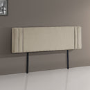 Linen Fabric King Bed Deluxe Headboard Bedhead - Beige-4
