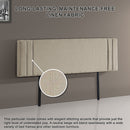 Linen Fabric King Bed Deluxe Headboard Bedhead - Beige-7
