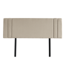 Linen Fabric King Bed Deluxe Headboard Bedhead - Beige-8