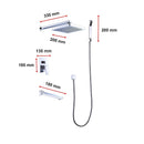 8" Rain Shower Head Straight Wall Arm Mixer Set Wall Bath Spout Outlet Tap-11